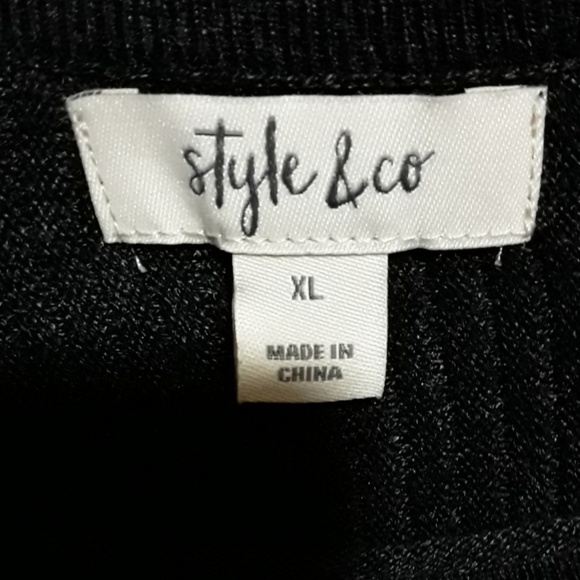 Black Heather Hi-Lo Tunic Sweater Size XL - Picture 4 of 8